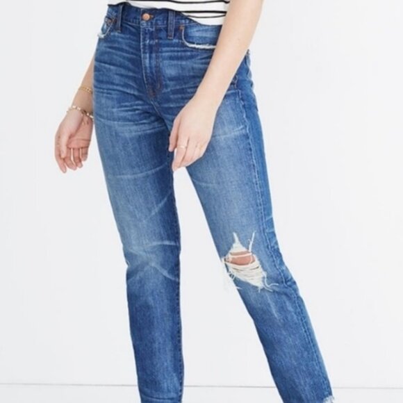 Madewell The Perfect Summer Jeans Size 31 Distressed Raw Hem H5823 - Picture 1 of 14